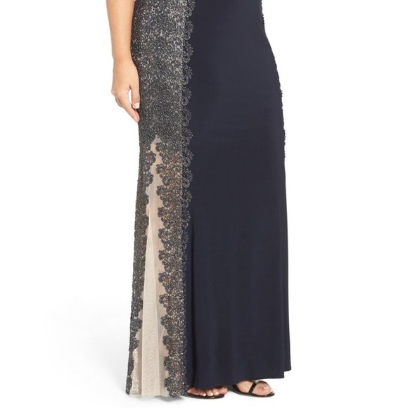 SOLD**** XSCAPE New Crochet Lace Column Gown Dress 22 Sexy! - Picture 5 of 10